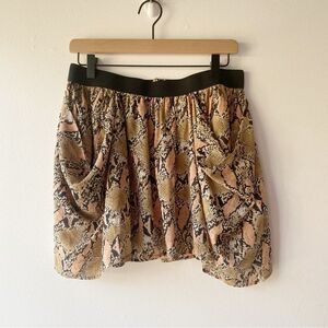 armani exchange pink snake print mini skirt